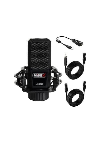Midex MX-2020 Condenser +48V Stüdyo Ses Kayıt Mikrofonu