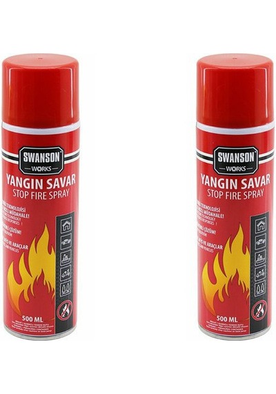 2 Adet Yangın Söndürücü - Yangın Savar Sprey 500ml + 500 Ml Ev - Ofis - Oto Araç Ateş Boğucu Köpük Tabaka Oluşturur 5570