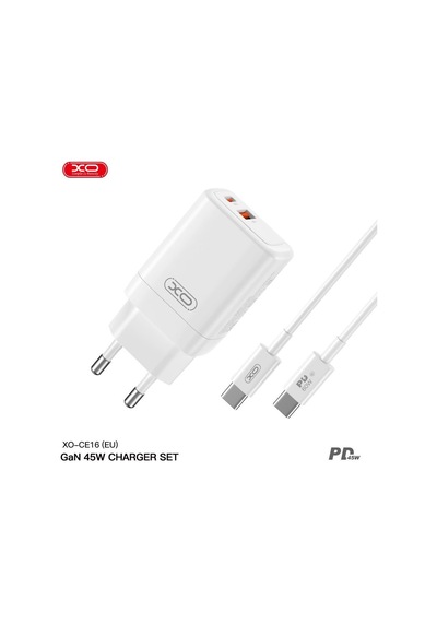 Özel Seri Priz Başlığı Cihaz Dolum Telefon Aksesuarı Ce16 Eu 45w Pd Hızlı Şarj Adaptörü Ve Type-c