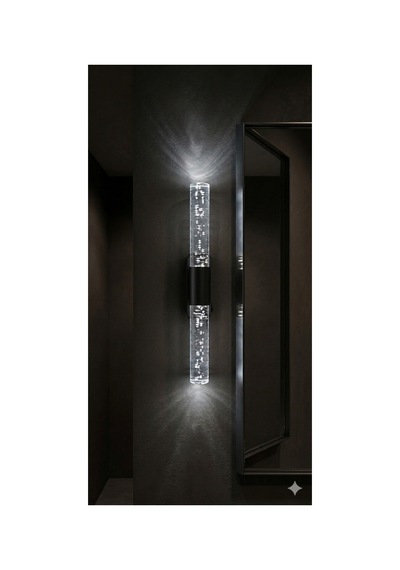 Bubblelight Small 31 Cm Modern Tasarım Led Aplik - Duvar Lambası - Siyah - Pilli - Beyaz Led Siyah Pilli