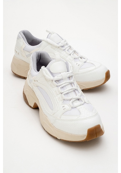 Luvishoes Luvi Shoes Letty Beyaz Baskı Fileli Kadın Spor Ayakkabı Beyaz