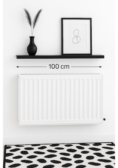 100 Cm Mat Siyah Mdf Petek Üstü Raf Gizli Montaj Ahşap Duvar Rafı