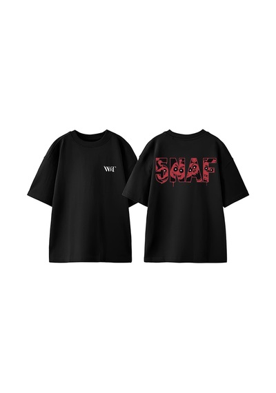 Thewert Five Nights At Freddy's 3 Tasarım Sırt Baskılı Pamuk Siyah Oversize T-shirt