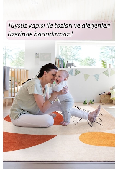 Funk Modern Dokuma Pamuk Polyester Renkli Halı (Al 396)