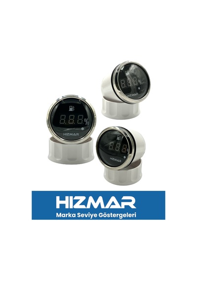 Hızmar Siyah Dijital Yakıt Seviye Göstergesi - Karavan & Tekne