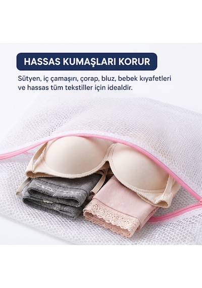 Büro Ev Ofis Hijyeni İçin 40x50cm Fermuarlı Tekrar Kullanılır Çamaşır Yıkama Filesi Diğer