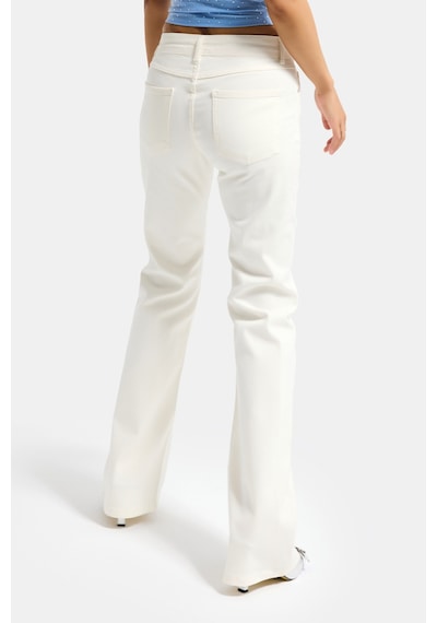 Itsbasic Kadın Kırık Beyaz 7s6-101 Mid Rise Flare Fit Denim Jean