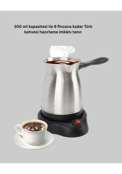 Bay Elektrikli Türk Kahvesi Cezvesi 800w Kablosuz Döner Tabanlı Najmaddin Standart
