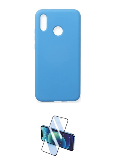 Cep Huawei Uyumlu P20 Lite Kılıf Ahenk Serisi İkili Koruma Seti Najmaddin Mavi