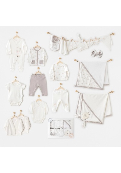 Andywawa Ac25562 Newborn Set Tinny Ships 20'li Hastane Çıkışı Ekru Ekru