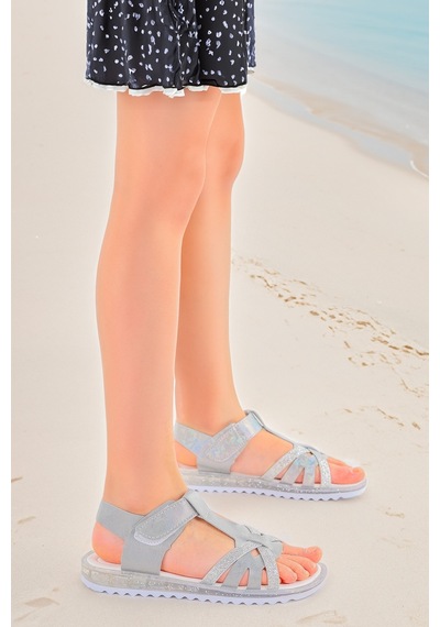 Kiko Kids Kız Çocuk Sandalet Arz 2350 Gümüş
