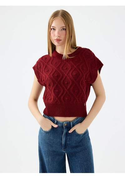 Loft Regular Fit Bordo Kadın Kazak Lf2041596 Bordo