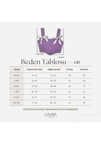 L'aura Corset Lila Rengi Bayan Korse Büstiyer