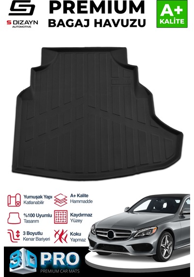 S-dizayn Mercedes C200 W205 3d Pro Bagaj Havuzu 2014-2021 A+ Kalite