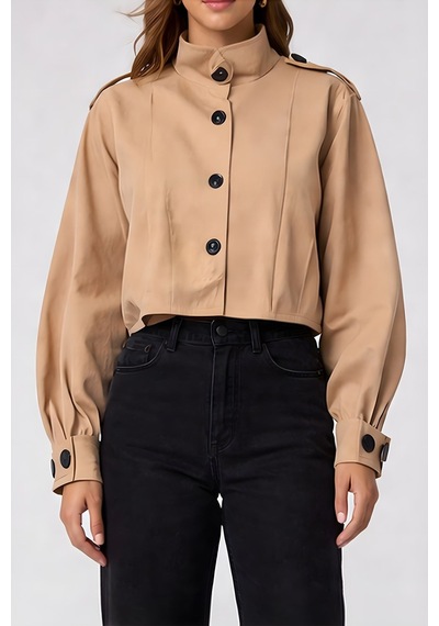 Lili Woman Kadın Trenç Gabardin Sp.1008.trc Camel