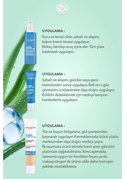 Yves Rocher Hydra Water Plump 3 Lü Nem Bakım Seti -açık -serum 30 Ml &göz Kremi 15 Ml & Bb Krem 40 Ml