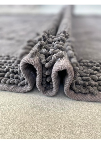 Tr Pamukkent Süper Emici 2'li%100 Pamuk Ultra Lüks Banyo Paspası Seti 60x100 Cm Ve 50x60 Cm Antrasit Diğer
