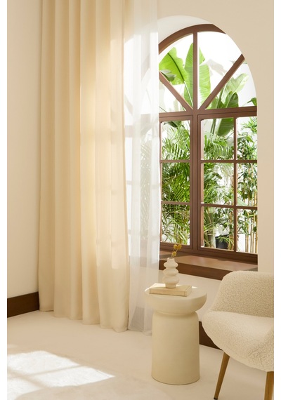 Kaşmir Home Perla Keten Fon Perde Krem 150x270 Cm Krem