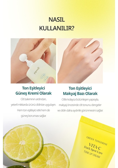 Ton Eşitleyici Leke Karşıtı Güneş Kremi Goodal Green Tangerine Vita C Dark Spot Tone Up Cream Spf50+