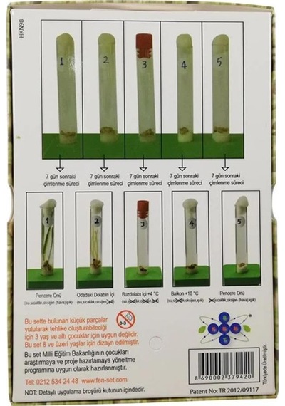 Çimlenme Deney Seti 1 Paket Kontrollü Çimlenme Deney Seti 5 Adet Deney Tüpü Tıpa Deney Tüp Standı Tohum