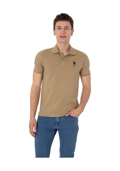 U.S. Polo Assn. Erkek Slim Fit Polo Yaka Basic Tişört Haki