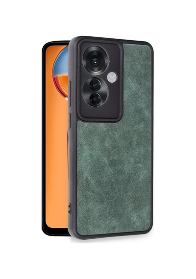 Oppo Reno 11f Kılıf Aras Deri Kapak - Koyu Yeşil 1f652