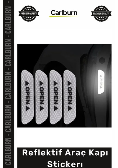 Özel Üretim Gece Görünürlüğü Sağlayan Güvenlik Uyarı Yazılı Su Geçirmez Reflektif Araç Kapı Stickerı