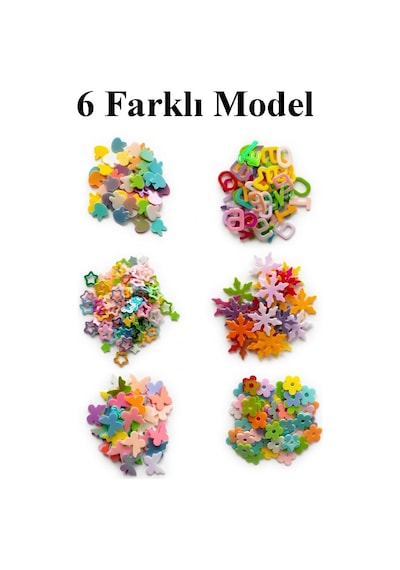 Karışık Şekilli Elişi Pulu Standlı 6 Model 90gr 1 Paket Set 2 Parlak Pul Okul Sınıf Etkinlik Resim Dekarasyon Hobi