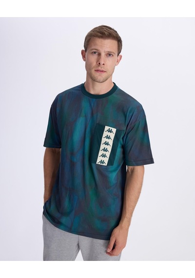 Kappa Authentic 222 Banda Fapo 3 Graphik Erkek Yeşil-siyah Comfort Tişört