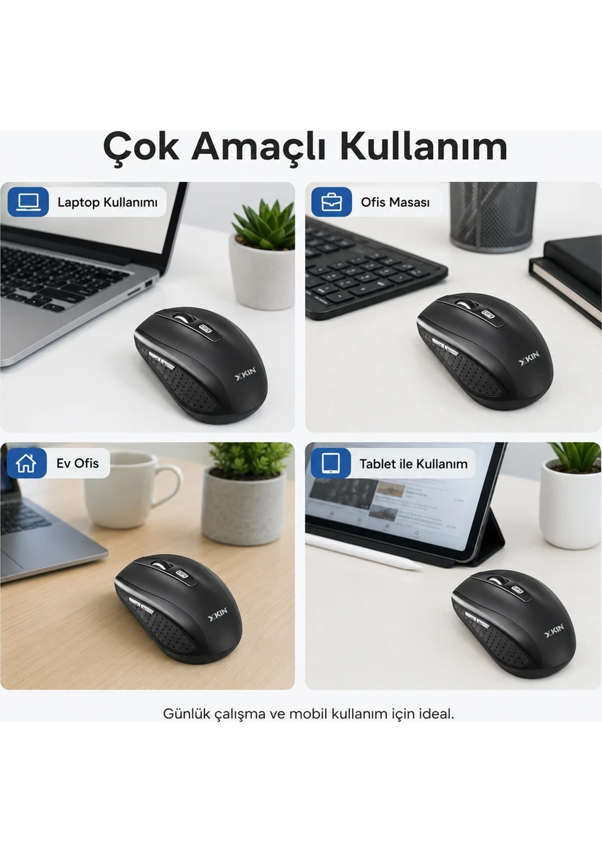 Xkin Xk-m04 Kablosuz Mouse Sessiz Bluetooth 2.4 Ghz 1600 Dpı Siyah Hafif Ergonomik Mouse Xkin Xk-m04 Kablosuz Mouse Sessiz Bluetooth 2.4 Ghz 1600 Dpı Siyah Hafif Ergonomik Mouse