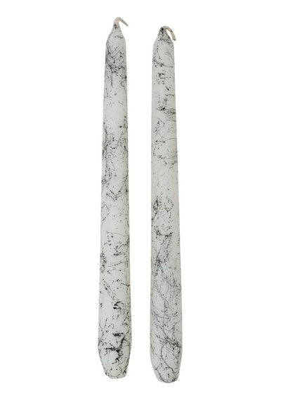 Karaca Home Marble 2'li Beyaz Şamdan Mum