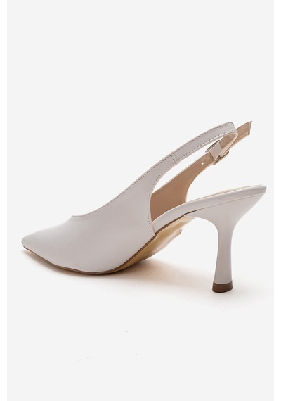 Esatsani Beyaz Cilt Arka Açık 9 Cm İnce Topuklu Özel Günler Davet Stiletto Kadın Ayakkabı Beyaz Cilt Deri Esatsani Beyaz Cilt Arka Açık 9 Cm İnce Topuklu Özel Günler Davet Stiletto Kadın Ayakkabı Beyaz Cilt Deri