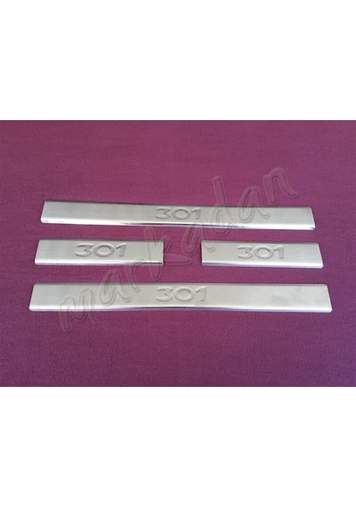 Woc Chrome Peugeot 301 Krom Kapı Eşiği 2012 Sonrası 4 Parça  Pasla