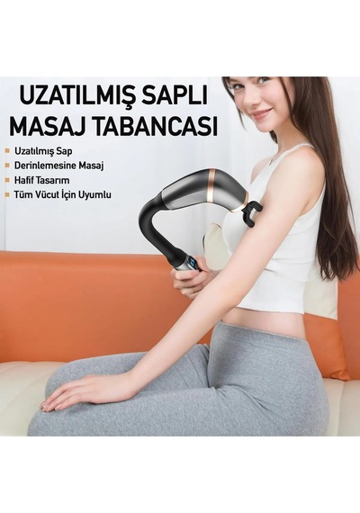 Profesyonel Titreşimli Şarjlı Sporcu Masaj Cihaz Masaj Aleti Kas Rahatlatıcı Gevşetici Masaj Tabanca