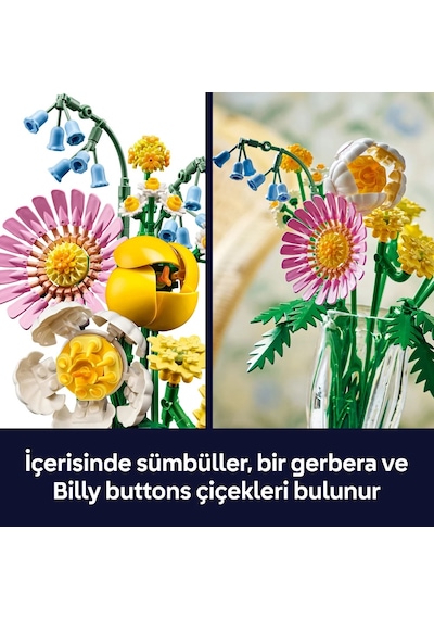 LEGO® Botanicals Küçük Sarı Buket 10347 - 9 Yaş ve Üzeri Çocuklar için Yaratıcı Oyuncak Yapım Seti (373 Parça)