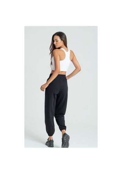 Winmoda34 Jogger Bol Kesim Kalın 3 Iplik Şardonlu Eşofman Altı Kadın Siyah-çımalı