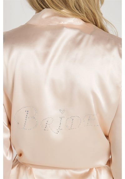 Magic Form 30427 Kadın Somon Düz Saten Kumaşlı Bride Sabahlık Somon - 510696365 Somon