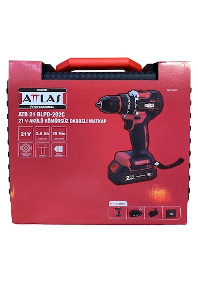 Attlas Atb 21 BLPD-202C 21V 2x2.0 Ah Çift Akülü Kömürsüz Darbeli Matkap - A0104075