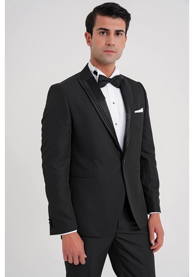 Efor Black 083 Takım Slim Siyah Siyah