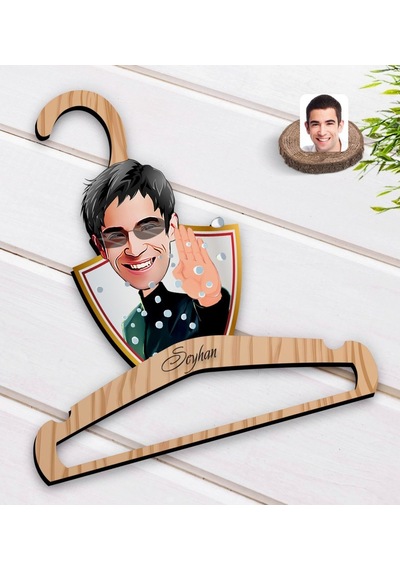 Kişiye Özel Matrix Neo Karikatürlü Standart Boy Ahşap Elbise Askı (551145205)