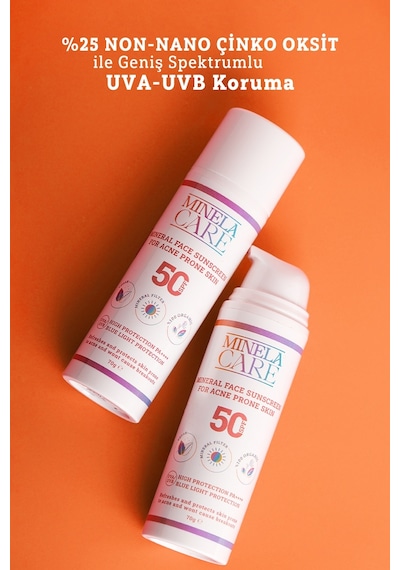 Minela Care Akneye Meyilli Ciltler İçin Yüz Güneş Kremi SPF50 70 G