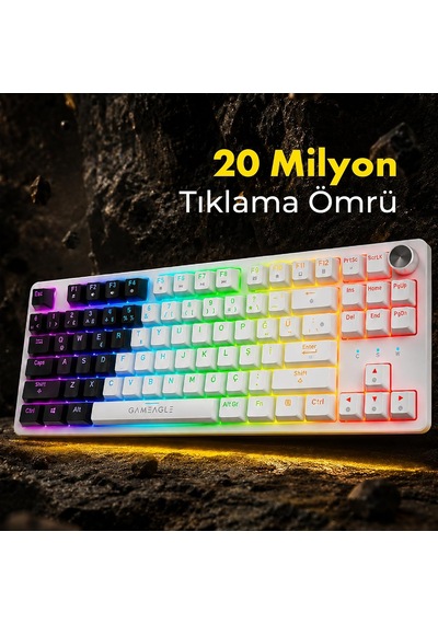 Dryo Rgb Mekanik Oyuncu Klavyesi Red Switch Anti-ghosting Multimedya Kontrol Kadranı Türkçe Q Kablolu Siyah