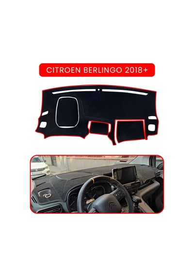 Cıtroen Berlingo 2018+torpido Koruma Halısı Kırmızı Kenar