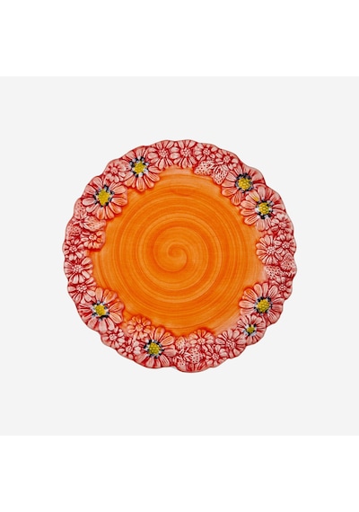 Edelweiss İtaly Kırmızı Seramik Kahvaltı Tabağı 22 Cm
