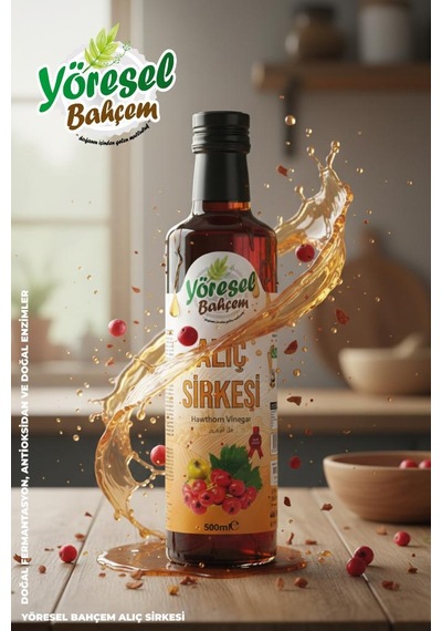 Yöresel Bahçem Alıç Sirkesi Doğal Fermantasyon 500ml