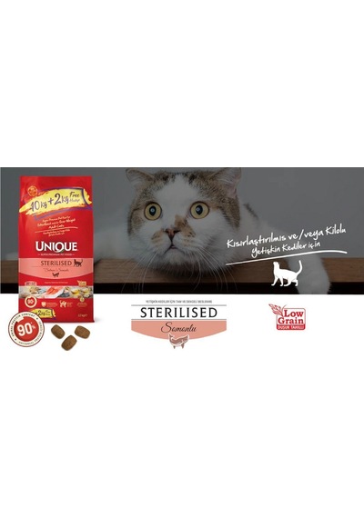 Unique Kısırlaştırılmış Sterilised Kedi Maması Somonlu 10+2 Kg