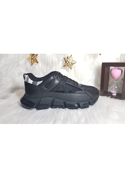 Flet Air Taban Ortopedik Kadın Sneaker Ayakkabı Ckr00583 Siyah Gri