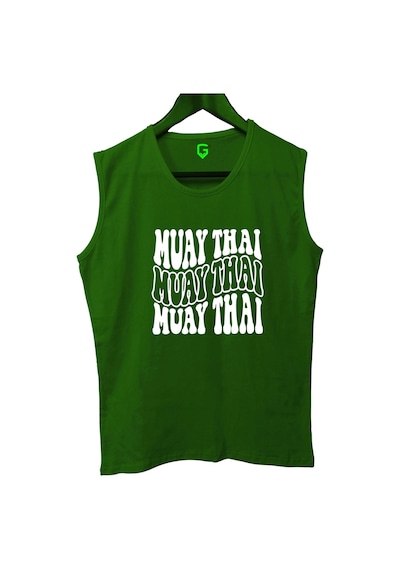 Top Glory Muay Thai Wave Baskılı Kolsuz Sporcu T-shirt Tank Top Sporcu Fitness Atlet