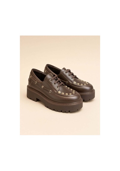 37brandshoes Koyu Kahve Renkli Zımbalı Bağcıklı Platform Mokasen Kahverengi Kahverengi 37brandshoes Koyu Kahve Renkli Zımbalı Bağcıklı Platform Mokasen Kahverengi Kahverengi