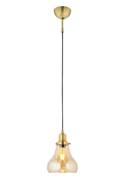 Lampaluce Cono Modern Sarkıt Salon Avizesi Tekli Sarı 20x70cm Bal - Eskitme